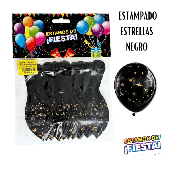 120 Globos Satín Estrellas