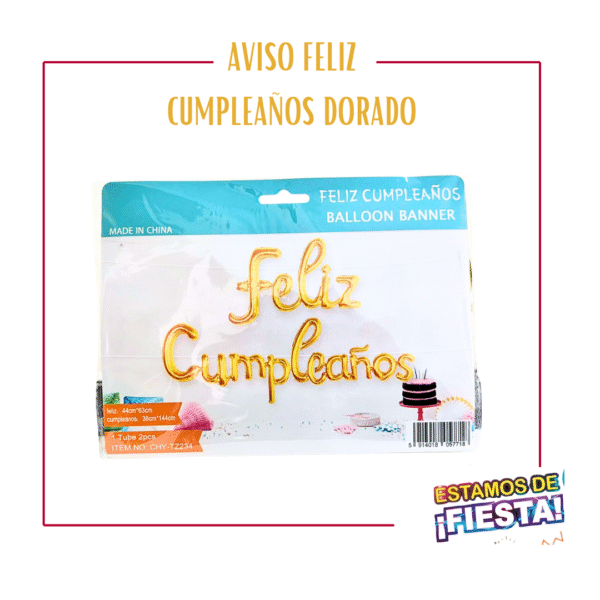 AVISO FELIZ CUMPLEAÑOS (LETRA CURSIVA)