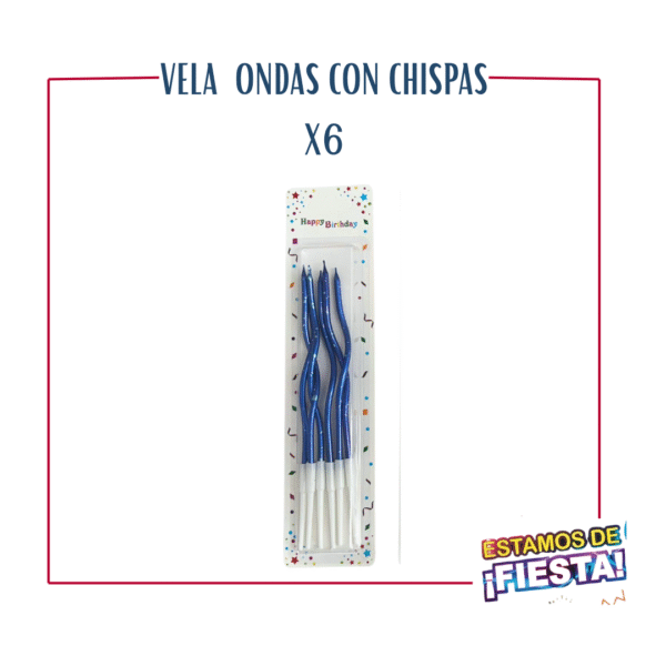 Vela Ondas con Chispas X6
