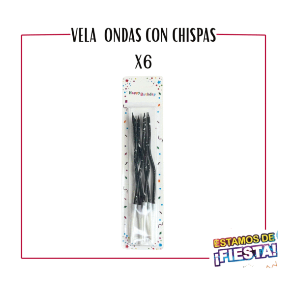 Vela Ondas con Chispas X6