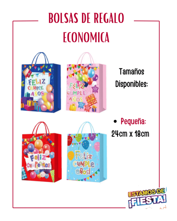 BOLSA DE REGALO ECONOMICA FELIZ CUMPLEAÑOS - REF. 3E