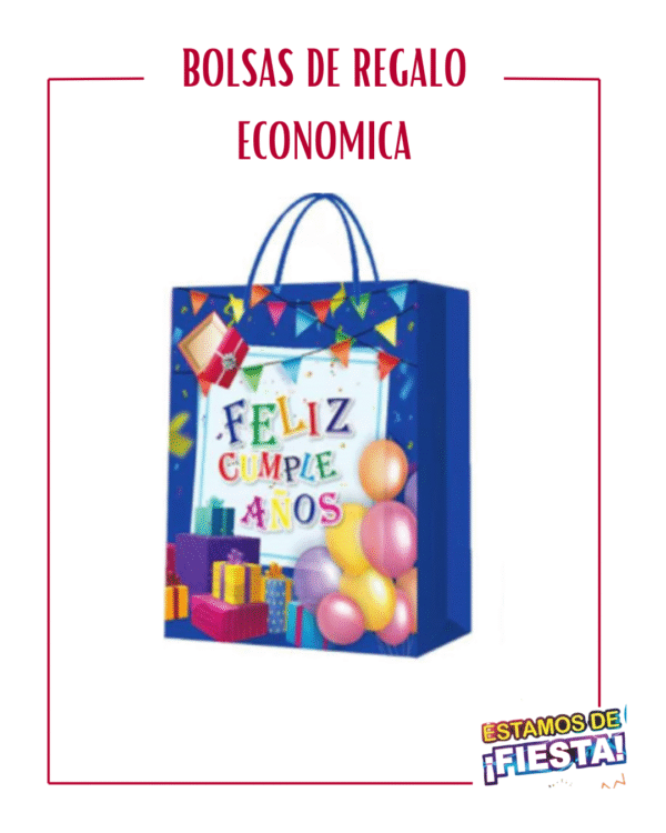 BOLSA DE REGALO ECONOMICA FELIZ CUMPLEAÑOS - REF. 3E