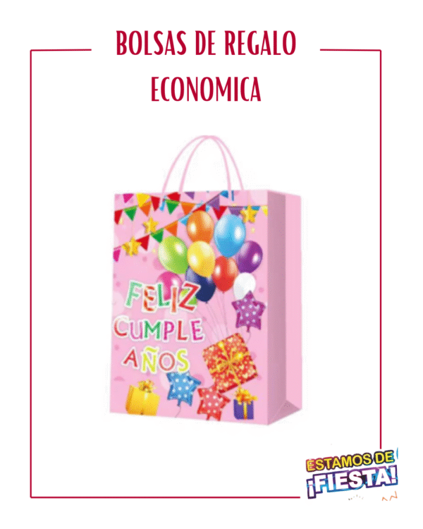 BOLSA DE REGALO ECONOMICA FELIZ CUMPLEAÑOS - REF. 3E