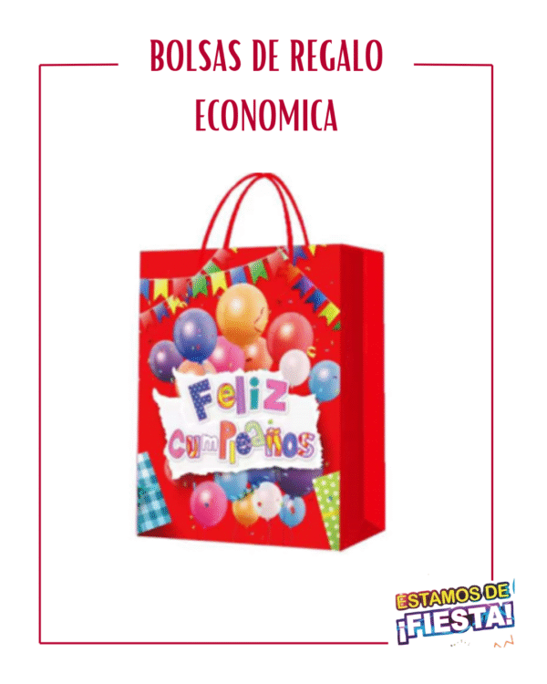 BOLSA DE REGALO ECONOMICA FELIZ CUMPLEAÑOS - REF. 3E