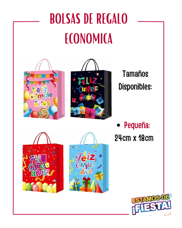 BOLSA DE REGALO FINA FELIZ CUMPLEAÑOS - REF. 4E
