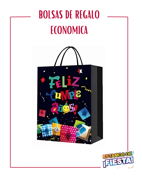 BOLSA DE REGALO FINA FELIZ CUMPLEAÑOS - REF. 4E