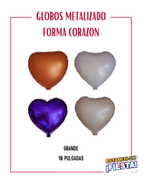 Globo Metalizado en Forma de Corazón