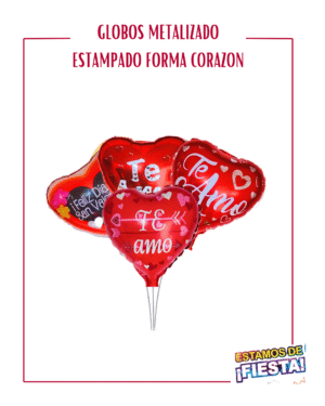Globo Metalizado - Corazón Estampado
