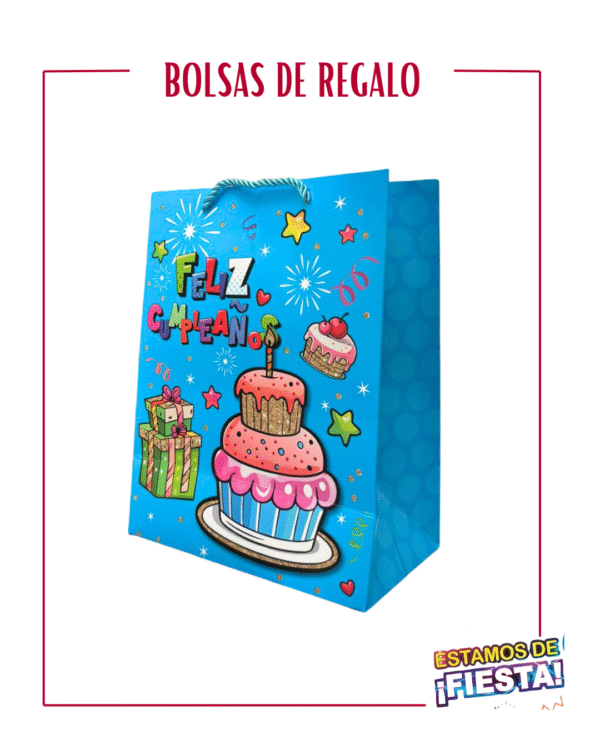 72 BOLSA DE REGALO FELIZ CUMPLEAÑOS FINA- I MODELO