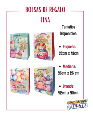 BOLSA DE REGALO FELIZ CUMPLEAÑOS FINA - II MODELO