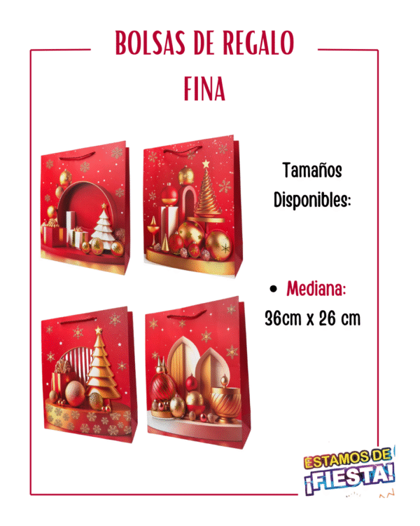 BOLSA DE REGALO FINA - NAVIDEÑA