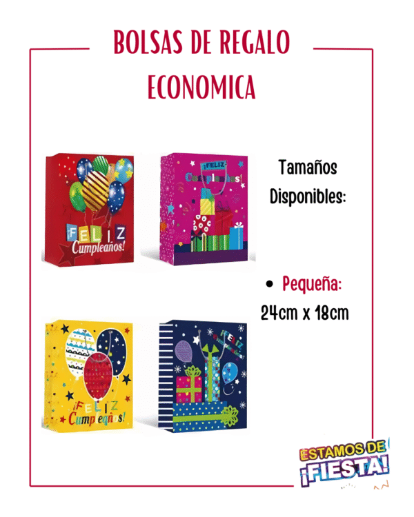 95 BOLSA DE REGALO ECONOMICA - FELIZ CUMPLEAÑOS REF. 2E