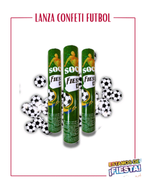 Copia de imagenes CAÑON LANZA CONFETI TEMATICA FUTBOL DE 30CM