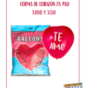 GLOBO LATEX FORMA DE CORAZON EN SOLAPA