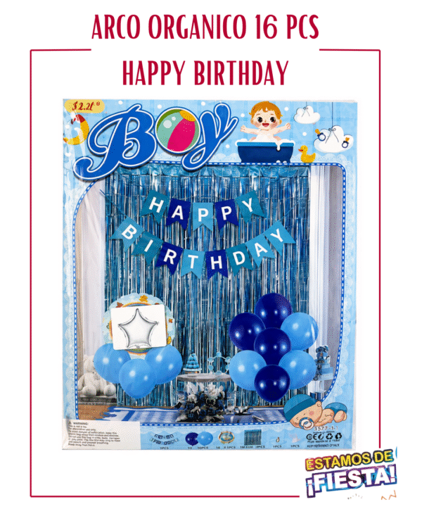 ARCO ORGANICO DE 15/16PCS HAPPY BIRTHDAY Y REVELACION