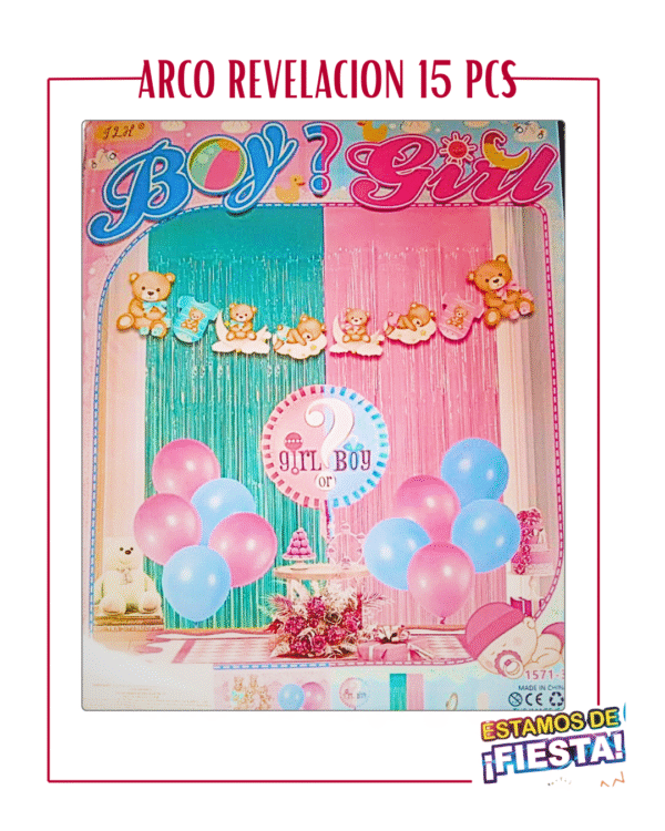 ARCO ORGANICO DE 15/16PCS HAPPY BIRTHDAY Y REVELACION